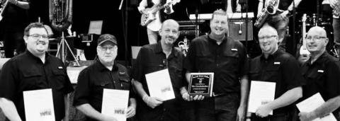 Formed in November 2002, the band started with five musicians, but have since expanded to six talented members. From left are James Marek, Mayo Walker, Brian Svetlik, Mark Hermes, Brian Klekar, and Eugene Klekar. Hermes, Svetlik and Brian Klekar are original members. Contributed photo