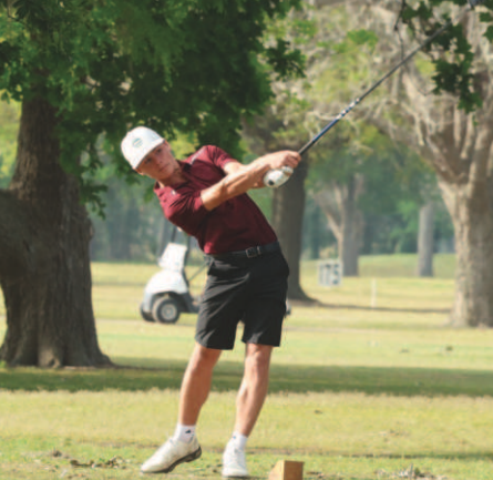 Photo by Chuck Grafe Freshman Colt Zavesky shot an 86 in the first round of the UIL State Golf Tournament Monday.