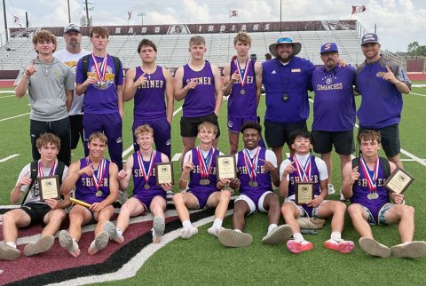 Shiner boys track and field runners. Photo courtesy of Jeff Akin.