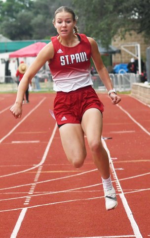 Kristin Cerny (shown here at regionals April 30) won the long jump and got runner up in the triple jump at the state meet last weekend. Photo by Mark Lube.