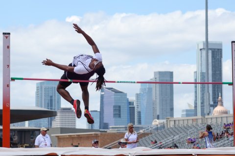 Ja’Michael Williams earned the Gold in the high jump with 6 feet, 8 inches. Photo courtesy of Nicole Smith/Luling Newsboy & Signal.