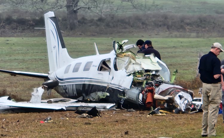 What caused the out of state single prop aircraft to crash just a couple miles shy of its intended destination at Yoakum Regional Airport, no one is quite certain, though FAA and NTSB crews continue to search for answers. Photo by Nadine Rex