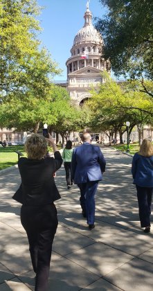 Lavaca County Auditor snaps a few quick frames of the Capitol Building Monday as the group makes its way inside.