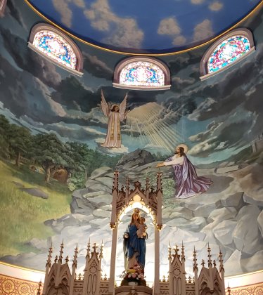 The breathtaking mural above the altar at Sts. Cyril and Methodius Catholic Church in Shiner.