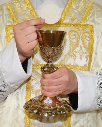 This chalice was bequeathed to Sts. Cyril and Methodius by Father John Hanacek, who left it to be given to the next priest from Shiner.