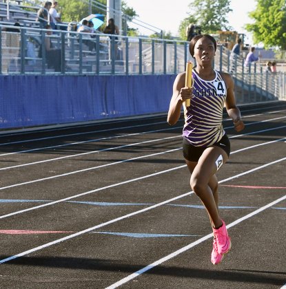JaMya Wright will be part of the Lady Comanches 400-meter relay team that will compete at the state meet as a wild card. Wright will also be a 400 wild card as well. Photo by Mark Lube.