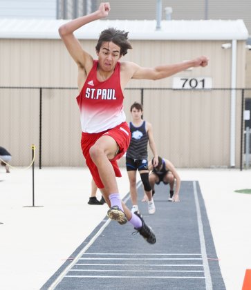 Zeke Rodriguez got second in long jump with 20 feet, 3 1/2 inches. Photo by Mark Lube.
