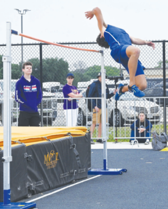 Nic Angerstein won the high jump at the regional meet. Chuck Grafe/TribuneHerald