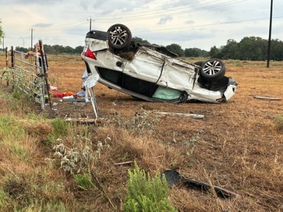 Lavaca County EMS responded to a two vehicle crash on State Highway 95 on FM 958 last Thursday afternoon leaving  one person to the hospital for minor injuries. Photos by Wayne Denson.