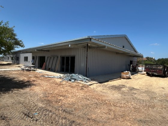 Pictured is the new Elementary School wing for the Sweet Home Independent School District. The exterior of the building is complete and ready. Work is being done on the interior.