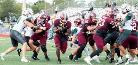 Photo by Chuck Grafe Lamere Barnett scores on a 1-yard run in the second quarter.