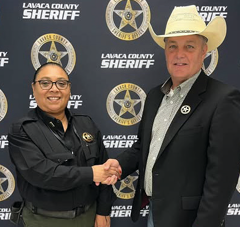 Lavaca County Sheriff Steven Greenwell has an nounced the promotion of Jail Sergeant Andrea  Eldridge to Jail Lieutenant and Assistant Jail Adminis trator. Courtesy photo