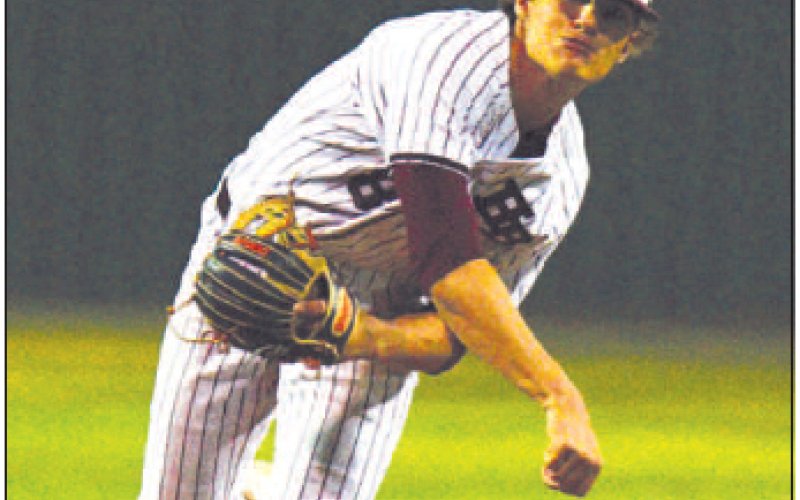 Trace Patek picked up his third win of the season in the  28-AAA victory over Rice here Friday night. Chuck Grafe/  Tribune-Herald