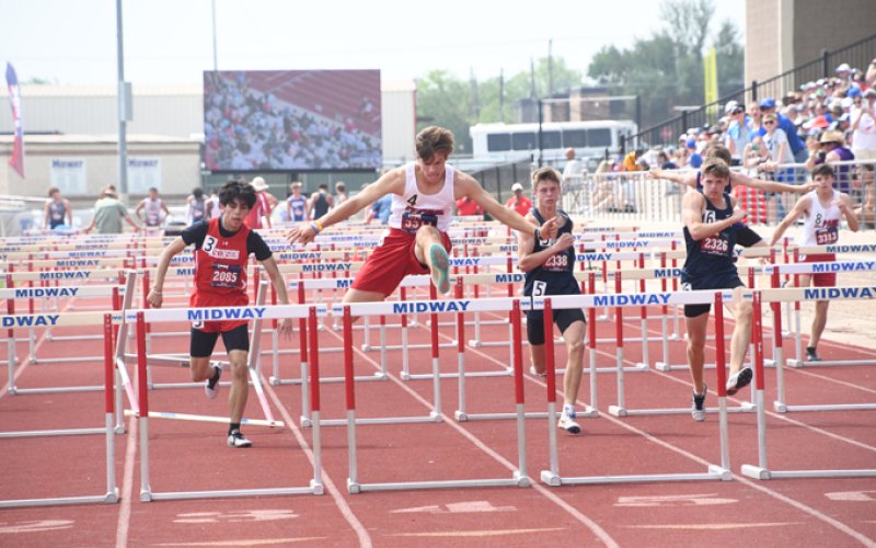 Trent Brown won the boys 2A 110-meter hurdles with a time of 15.44 seconds Saturday at the TAPPS state track meet. Photo by Mark Lube.