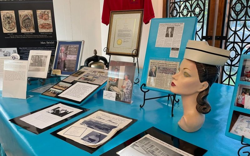 The Yoakum Heritage Museum YCH display contained several articles and pieces of hospital memorablia.