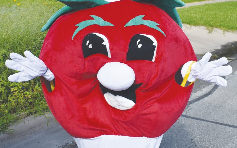 Tommy the Tomato made an appearance at last year’s Grand Parade during the 93rd Annual Tom Tom Festival. Contributed Photo