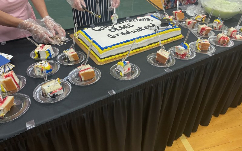 Cake and beverages were enjoyed after the celebration on Friday, May 20.