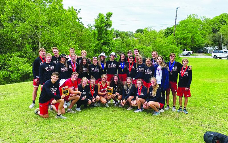 The St. Paul regional track athletes gather for a photo after the meet last week in Waco. Photo courtesy of Jake Wachsmuth.