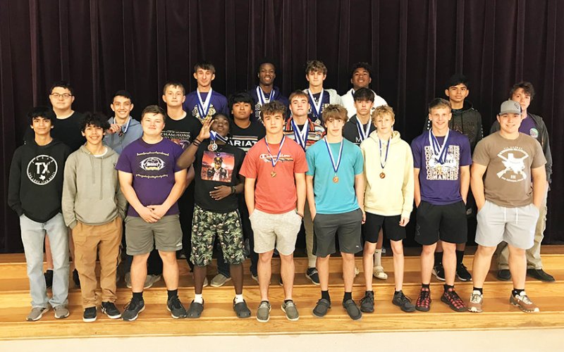 The Comanches varsity boys took fourth in Edna. Photo courtesy of Randy Palmer.