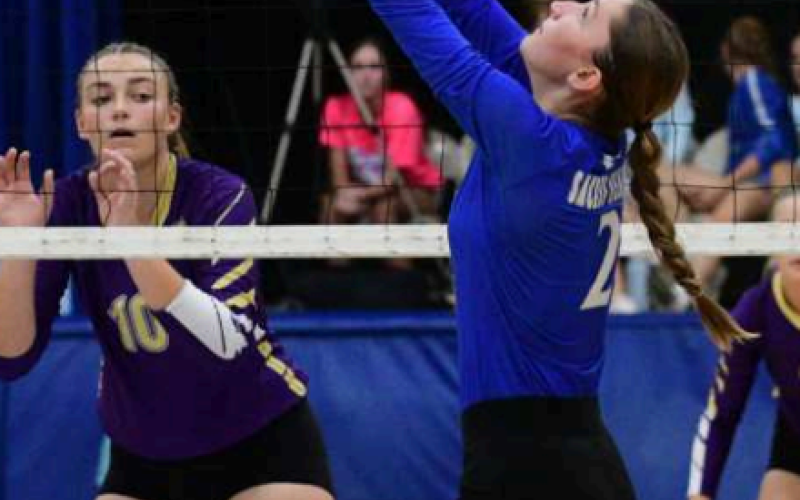 EElena Grahmann in the match vs. Shiner Aug. 22. Chuck Grafe/ Tribune-Herald