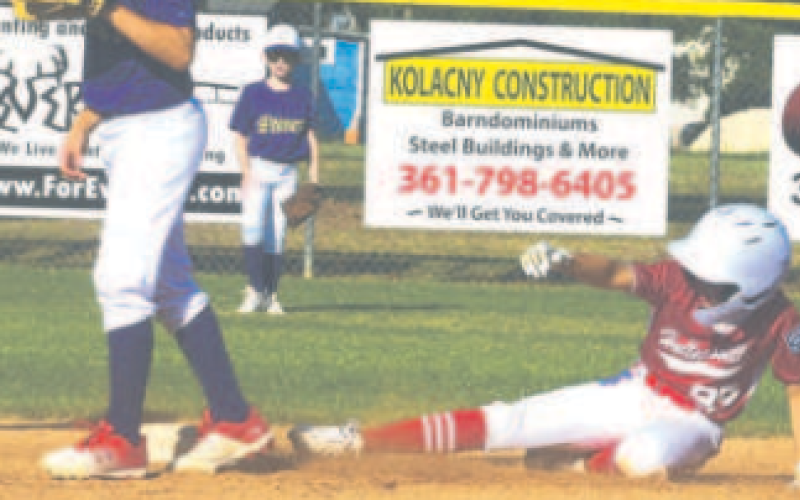Cole Kocian slides into second with a third inning double. Chuck Grafe/ Tribune-Herald