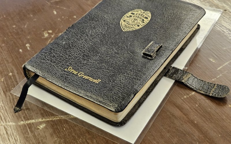 The Bible Sheriff Greenwell used for the ceremony. Photo by Bobby Horecka