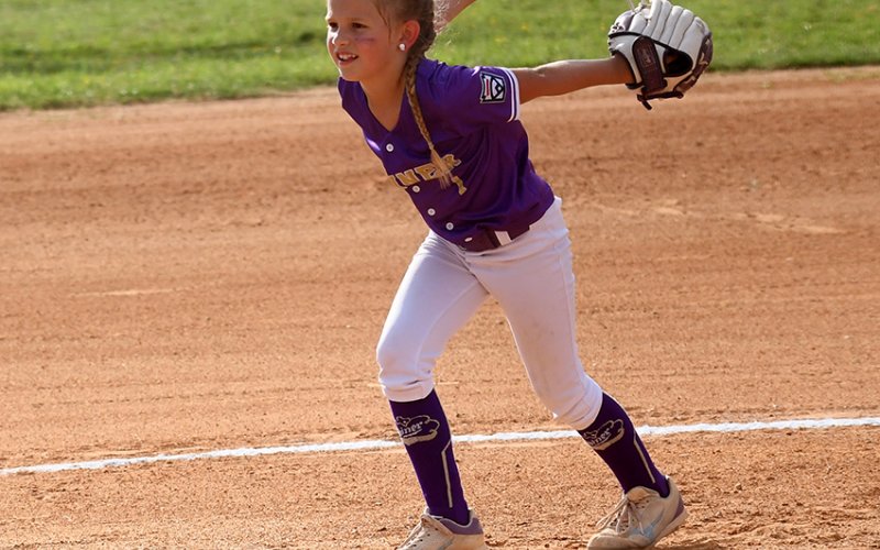 Fallon Burlin pitched in the June 2 game against Luling. She struck out 10 batters. Photo by Mark Lube.