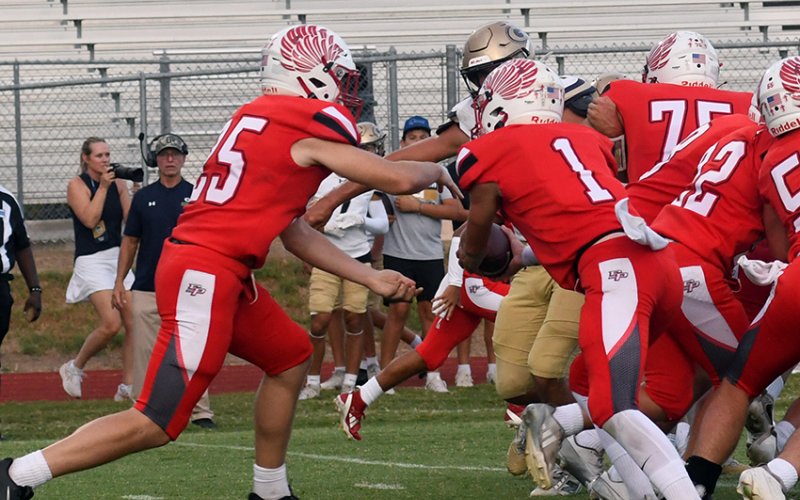 St. Paul (shown here in the Sept. 11 game against Geneval Boerne) executed on both sides of the football against Katy St. John XXIII on Friday, winning 60-0. Photo by Mark Lube.