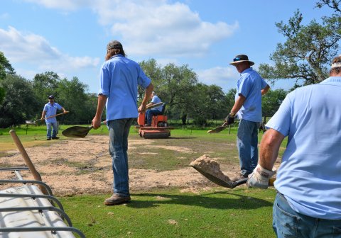 Yoakum public works crews begin improvements to hole No. 7 at the Yoakum Municipal Golf Course greens on Monday, May 16.