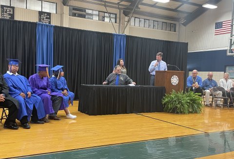  Tom Kelley speaks about the accomplishments of the students recognized during last Friday’s celebration.