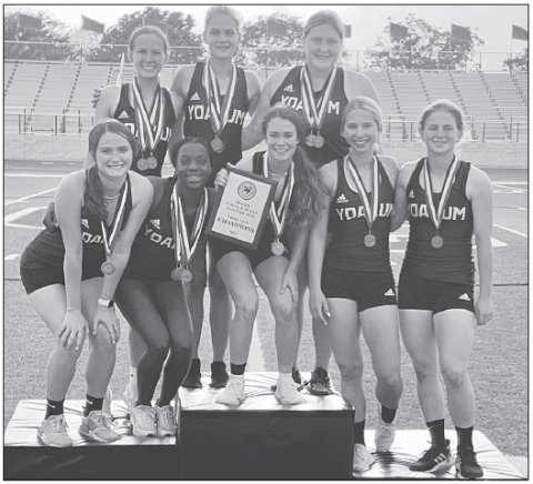 YOAKUM HIGH SCHOOL GIRLS TRACK TEAM WINS AREA
