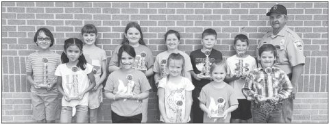 Front row from left are: Ayesha Obando, Kaidence Mesa, Jordyn Helfer, Jolee Kuehn, Tate Gonzales. Back row from left are: Lorenzo Tousek, Shelby Rothbauer, Jaycee McGee, Kate Mikulencak, Cullen Mikulencak, Samuel Fishbeck, Chief Tim Koncaba.