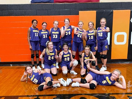 7A Lady Braves got third at Schulenburg. Not shown in order is Emersyn Boehm, Arian Brown, Cami Cowan, Kiera Curtis, Riley Fluitt Kalli Kupka, Marie Johnson, Harper Lenehan, Grace Nevlud, Addie Prove, Harlee Sevcik, and Paisly Wallace. Photo courtesy of Courtney Johnson.