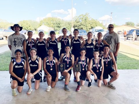 The Moulton JH girls took first place with 15 points and the boys were led by Andrew Pierce who was fourth. Photo courtesy of Moulton ISD.