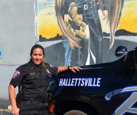Lt. Erica Padilla prepares to lay down her badge after 25 years in law enforcement. Photo by Hans Lammeman