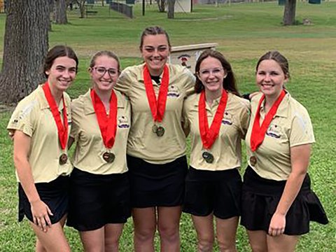 From left is Lauren Faldyn, Megan Winkenwerder, Chelsea Whiddon, Grace Migl and Bri Sofka. Not pictured is Olivia Akin. Photo courtesy of Michelle Winkenwerder.