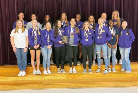 The Lady Comanches varsity won the meet with 164.5 points with 60 points from the relays with first place in all three. JaMya Wright won the 400 and Brinley Ramirez got Gold in the 200. Photo courtesy of Kristi Peterson.