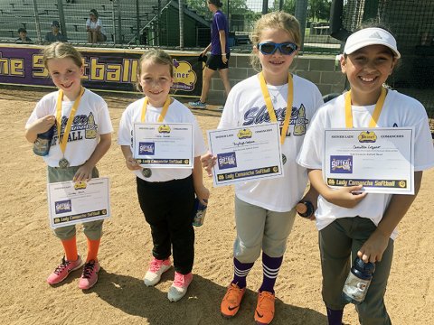 Lady Comanche Awards recipients from left are Chaley Holik, Claire Smolik, Bryleigh Neskora, Camilla Lozano. Photo courtesy of Jason Keller.