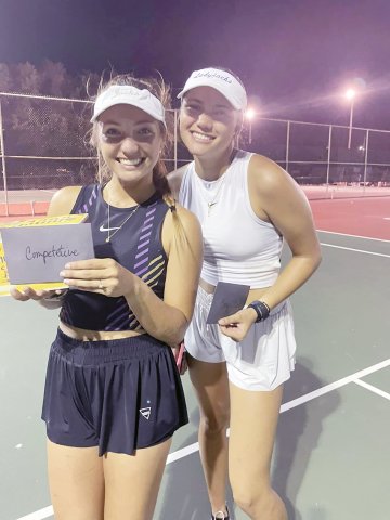 2nd Annual Half Moon Holidays Ladies Tennis Tournament. Competitive division winners are Alexandra Guilarte and Gaby Guilarte. Photo courtesy of Half Moon Holidays.