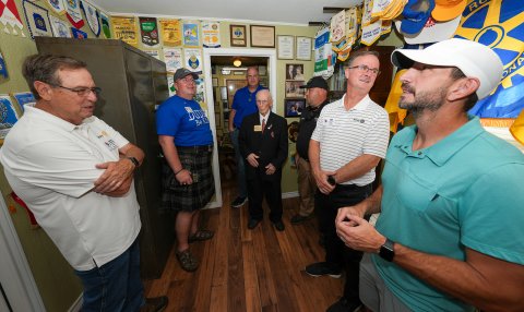 Touring the Rotary Room at Wolters Museum.