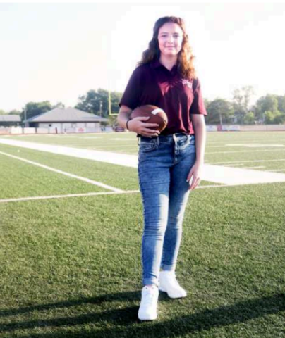 Amelia Orr is in her fourth year as manager for the Hallettsville Brahma football team. She was also the manager for the Brahma basketball team. Chuck Grafe/Tribune-Herald