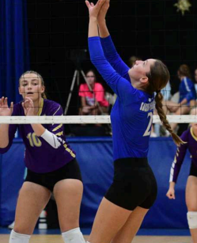EElena Grahmann in the match vs. Shiner Aug. 22. Chuck Grafe/ Tribune-Herald