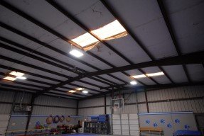 The gymnasium roof and floor have reached their life expectancies