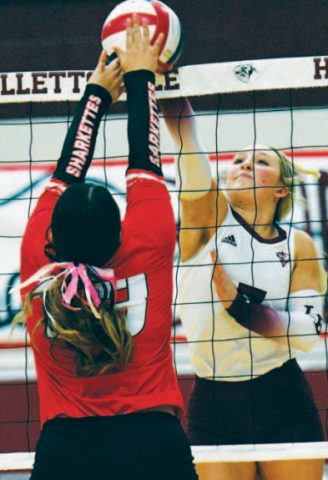 Ella Amsden against Palacios here Oct. 13. Chuck Grafe/Tribune-Herald