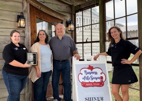 Pictured are, left to right, Sarah Langhoff, Executive Director, owners Patricia and Ross Tieken and Hali Kaspar, Director.