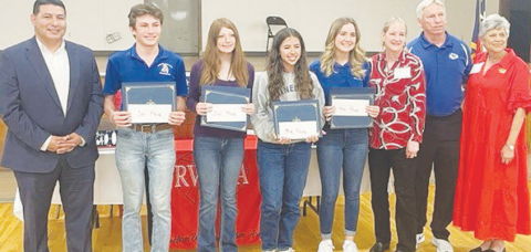 Pictured are the essay contest winners from surrounding area schools for the 2023 15th annual Constitution Essay Contest at the Yoakum Community Center on Wednesday, Nov. 8.