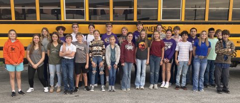 Front row, left to right, Markie Egan, Rosario Varas, Marie Johnson, Bryce Pohler, Colby Nichols, Tatum Carson, Blair Epley, Mallory Johnson, Caroline King, Brynlee Langhoff, Dannice Beinhauer, Josh Lecon, Jewel Caka and Logan Benavidez; back row, left to right, Raleigh Moore, Jacob Rainosek, Gavin Wallace, Reagan Horn, Collin Wallace, Luke Dierlam, Felix Nieto, Whitley Lyons, Tobi Gipson, David Garcia, Juan Vanegas and Alex Jensen.