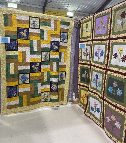 Pictured are two of many quilts that were on display at the “Spring into Quilting” quilt show held at the Methodist Activity Center. Photo by Janet Jobb.