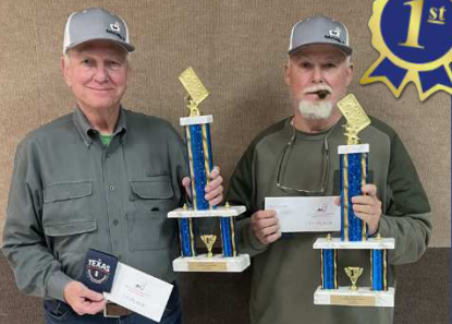 The annual State Championship 42 Domino Tournament was held this past Saturday at the Hallettsville KC Hall with Tom Fry (left) and John Harrison, both of Deer Park taking the title. Contributed photo