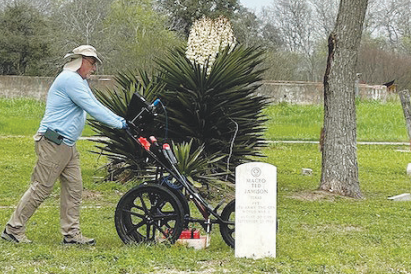 Via Vista Mappings representative Scott Fields scaled the entire African American Cemetery and discovered that there were 456 unmarked graves out of 185 marked ones.